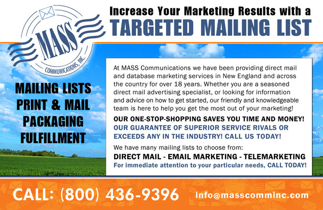 Buy Targeted Postal Mailing Lists Boston MA